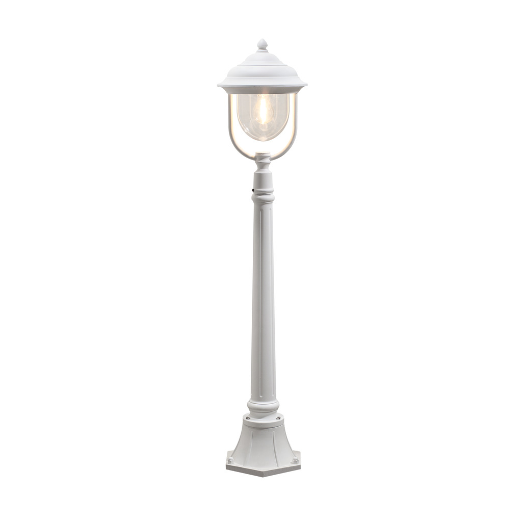 Parma 118cm Hvid pullerter Fra Konstsmide - Milano pullert er en elegant lanterne lavet af aluminium i hvid farve.