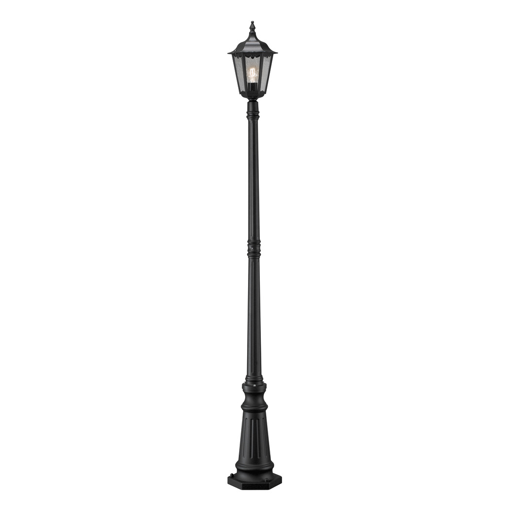 Firenze 210cm Sort lygtepæl Fra Konstsmide - Milano stang er en klassisk og elegant udendørslampe med en smuk lanterne.