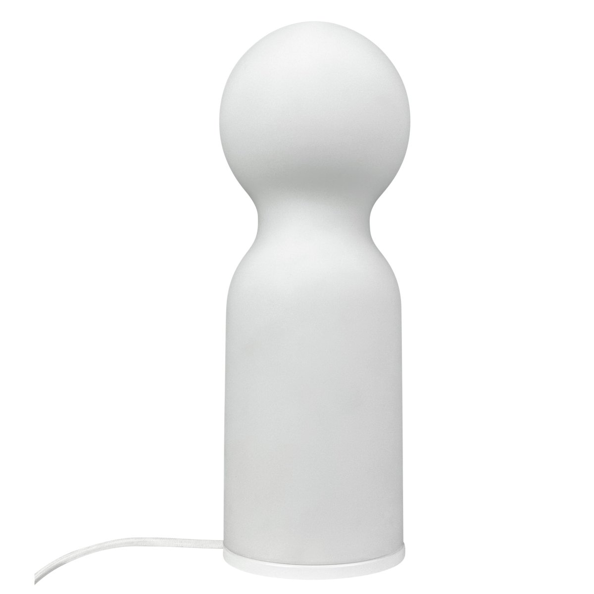 Harper 35cm Hvid bordlampe Fra Dyberg Larsen - Det matta opalglaset skapar en mjuk och rogivande atmosf&auml;r, perfekt f&ouml;r avkoppling och mysiga stunder.