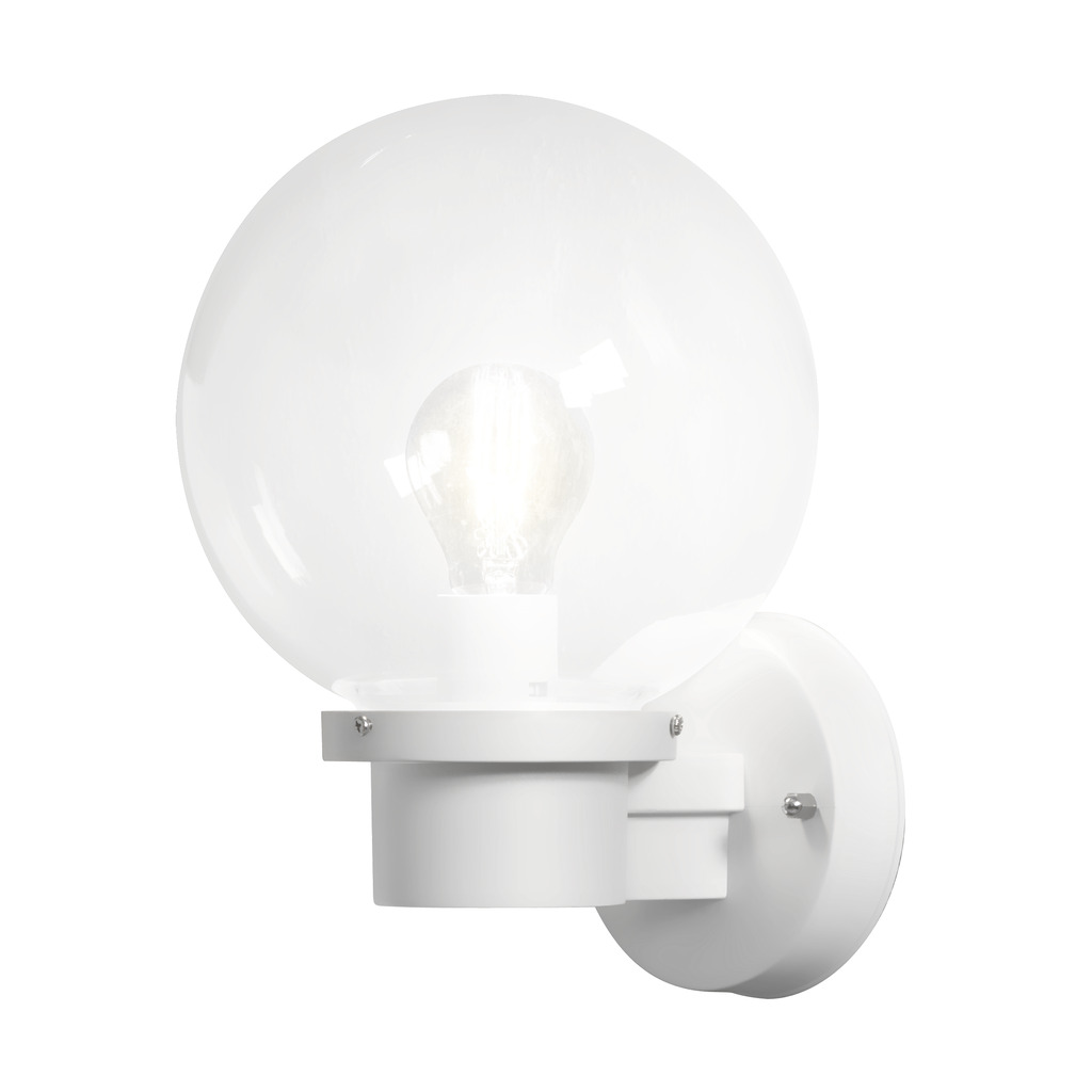 Nemi Hvid udendørslampe Fra Konstsmide - Lampen spreder et jævnt og behageligt lys, hvilket gør den ideel til entréer, terrasser og gangbroer.