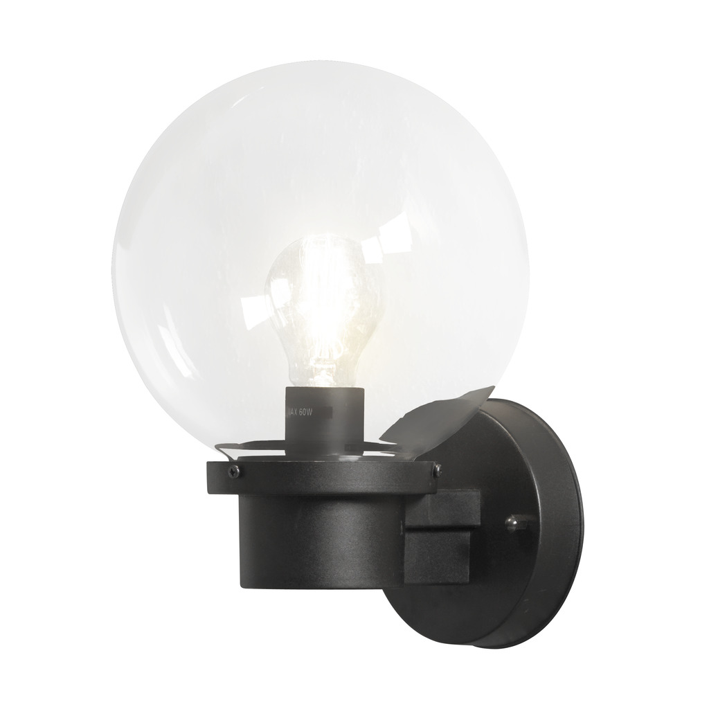 Nemi Sort udendørslampe Fra Konstsmide - Lampen spreder et jævnt og behageligt lys, hvilket gør den ideel til entréer, terrasser og gangbroer.