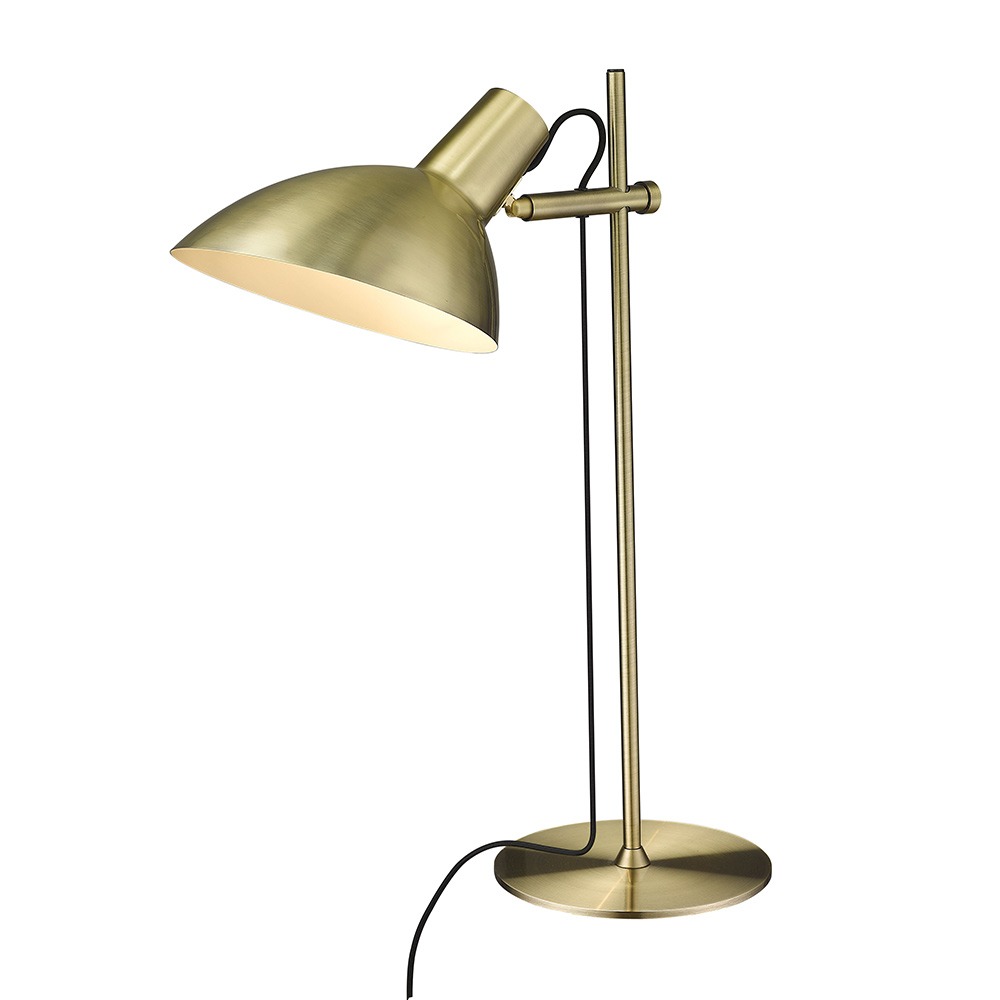 Metropole 63cm Antik messing skrivebordslampe Fra Halo Design - Metropole-serien er en komplet og funktionel lampefamilie med en markant og industriel stil.