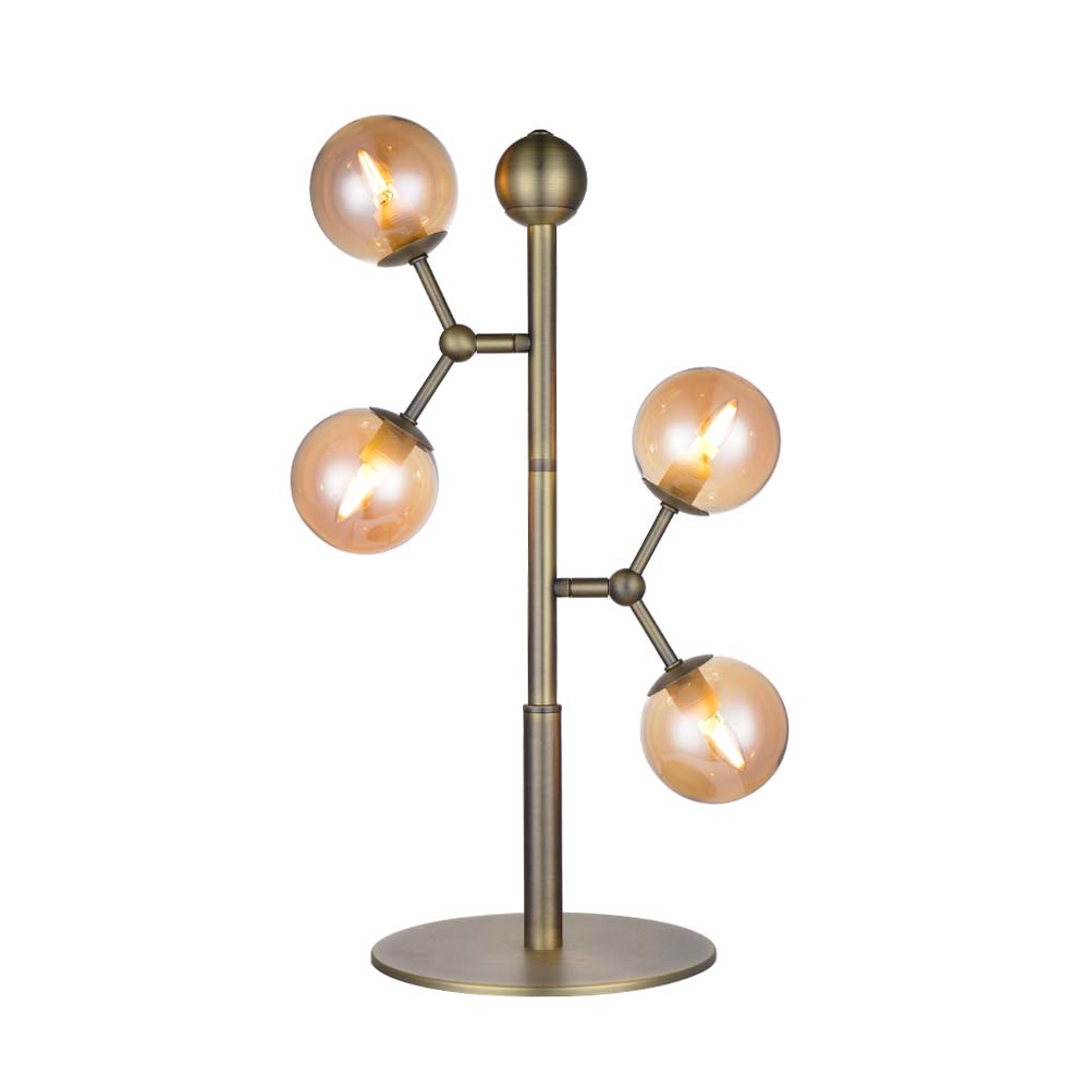 Atom 52cm Antik messing bordlampe Fra Halo Design - Atom er en moderne bordlampe med et elegant design i antik messing.