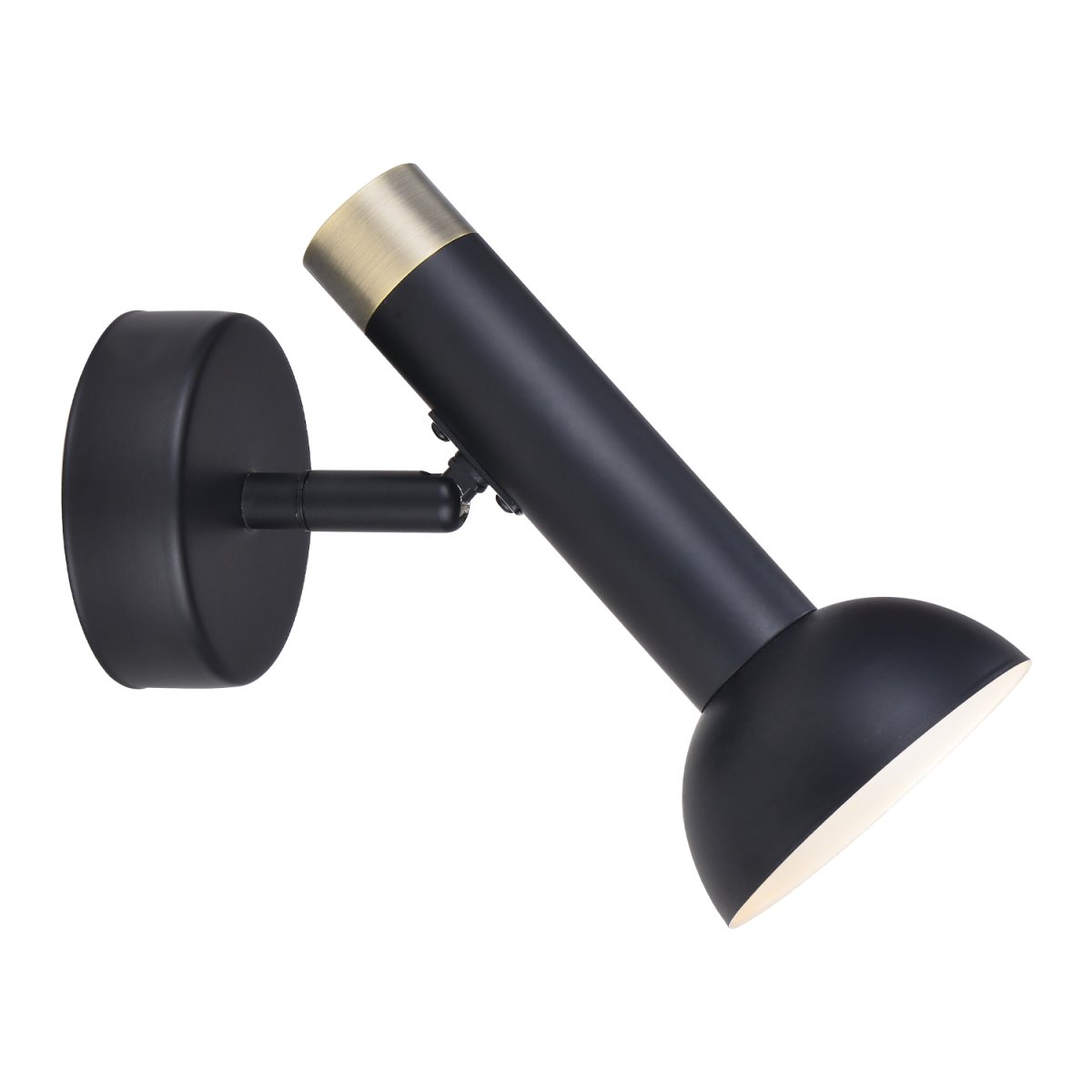 Torch Sort læselampe Fra Halo Design - Med sin matsorte finish, messingdetaljer og justerbare design giver den et retningsbestemt lys, der er perfekt til belysning, accentbelysning eller hyggelig atmosf&aelig;re.