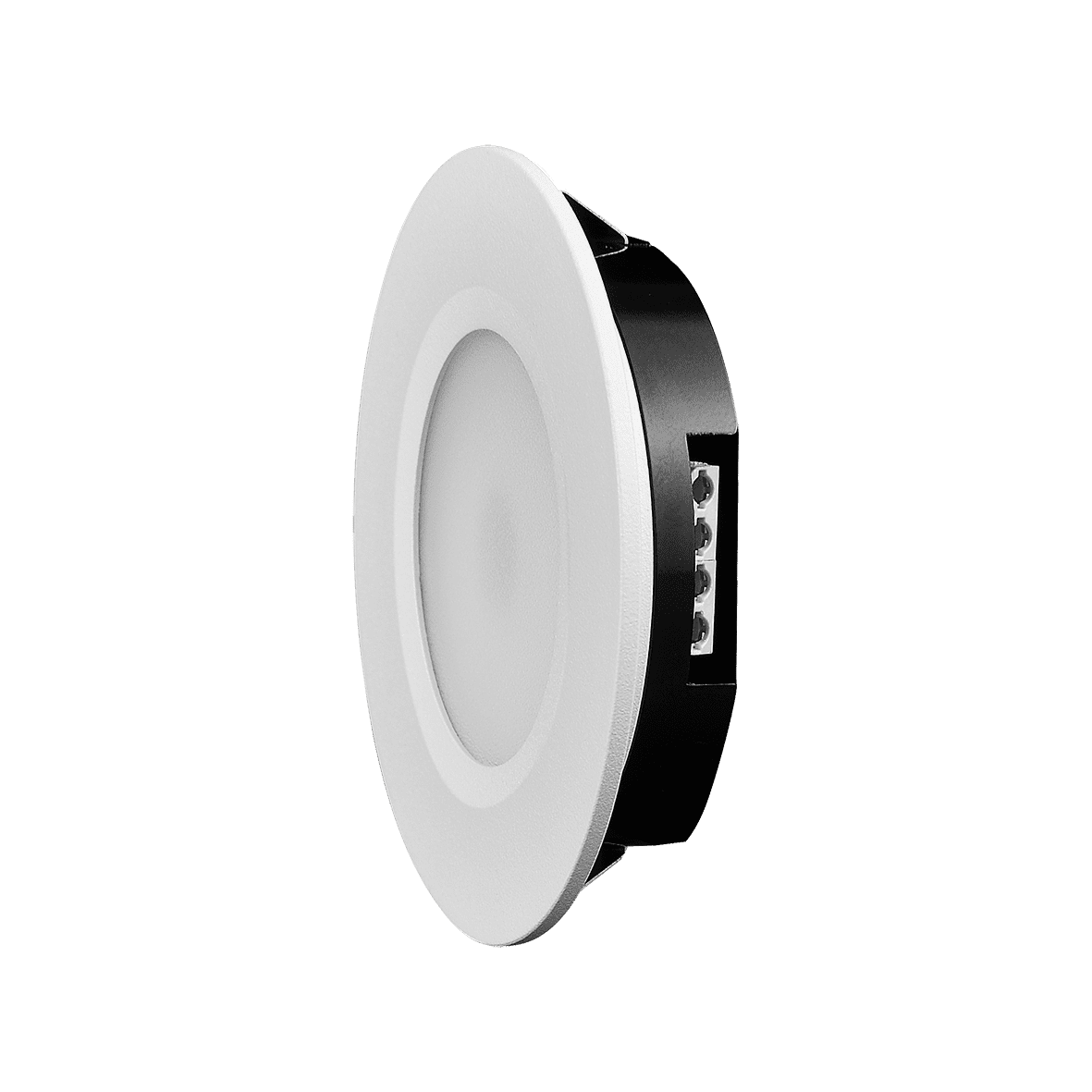 Q-36 Downlight 3000K Hvid Fra Designlight - Med en hulst&oslash;rrelse p&aring; 55 mm, en monteringsdybde p&aring; 13 mm og en diameter p&aring; 70 mm er den velegnet til udskiftning af de fleste lignende armaturer.