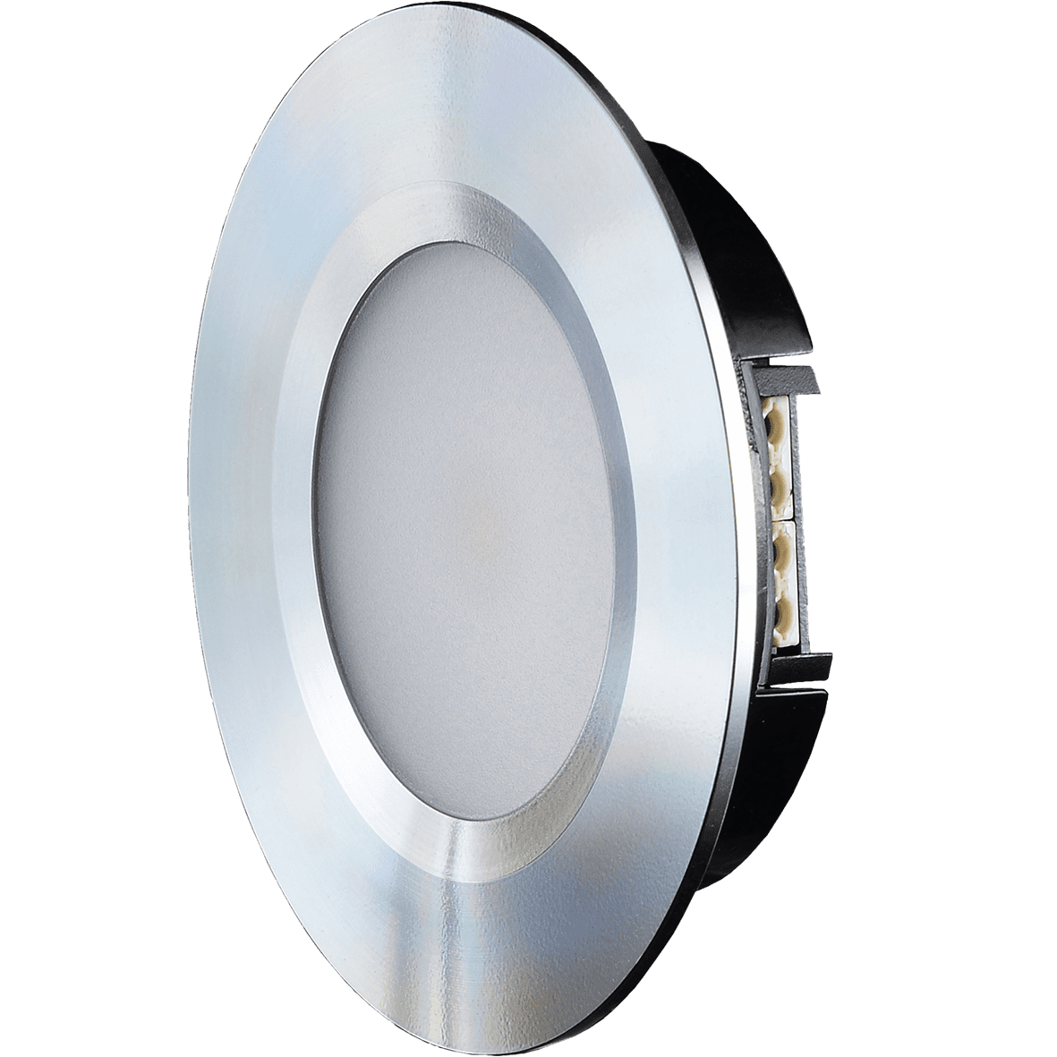 Q-36 Downlight 3000K Aluminium Fra Designlight - Med en hulst&oslash;rrelse p&aring; 55 mm, en monteringsdybde p&aring; 13 mm og en diameter p&aring; 70 mm er den velegnet til udskiftning af de fleste lignende armaturer.