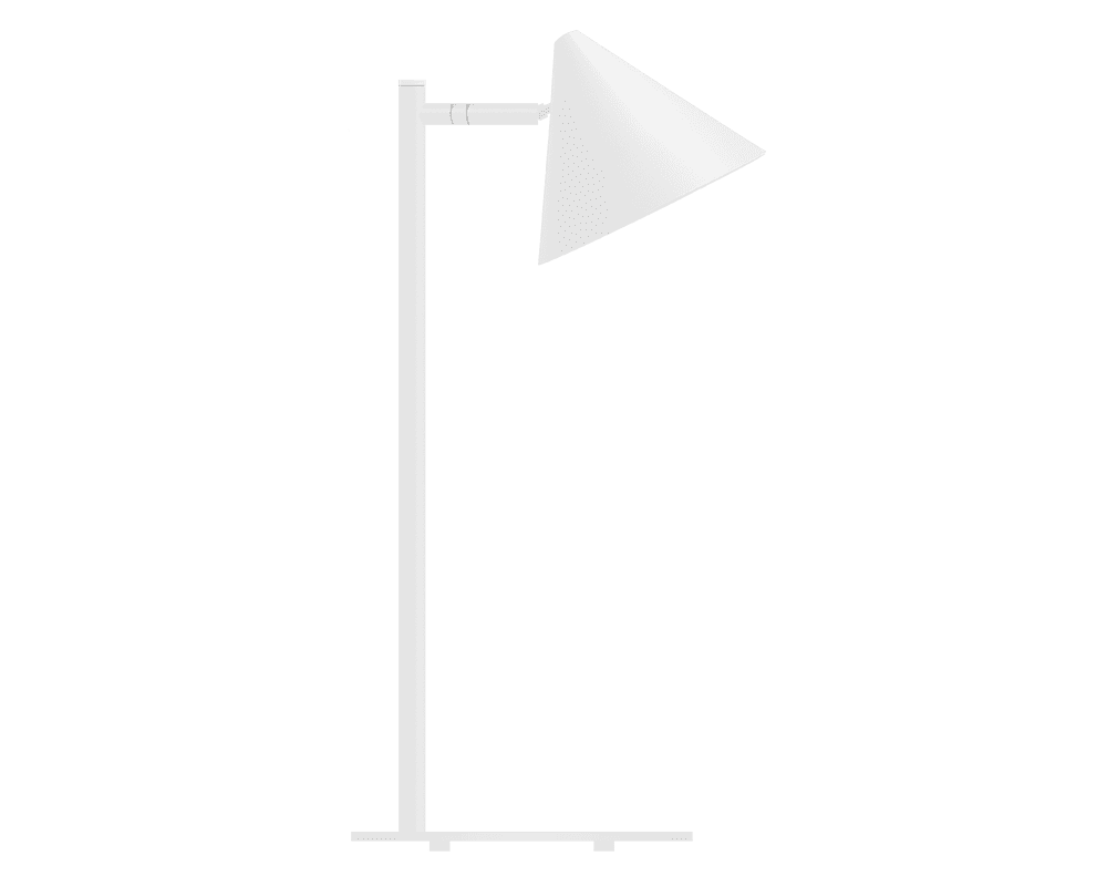 Tratt Micro 57cm Hvid bordlampe Fra Westal - Sk&aelig;rmen er drejelig og vinklebar, s&aring; lyset nemt kan rettes til den &oslash;nskede placering.