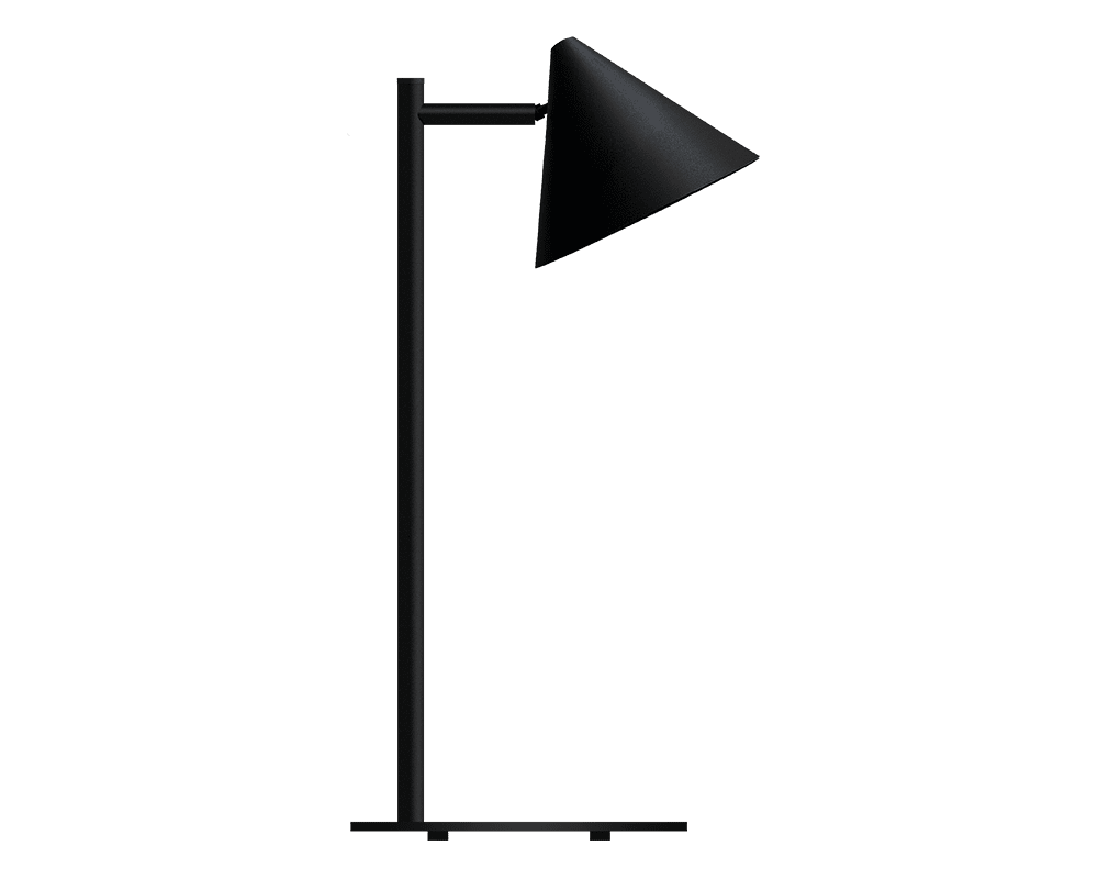 Tratt Micro 57cm Sort bordlampe Fra Westal - Sk&aelig;rmen er drejelig og vinklebar, s&aring; lyset nemt kan rettes til den &oslash;nskede placering.
