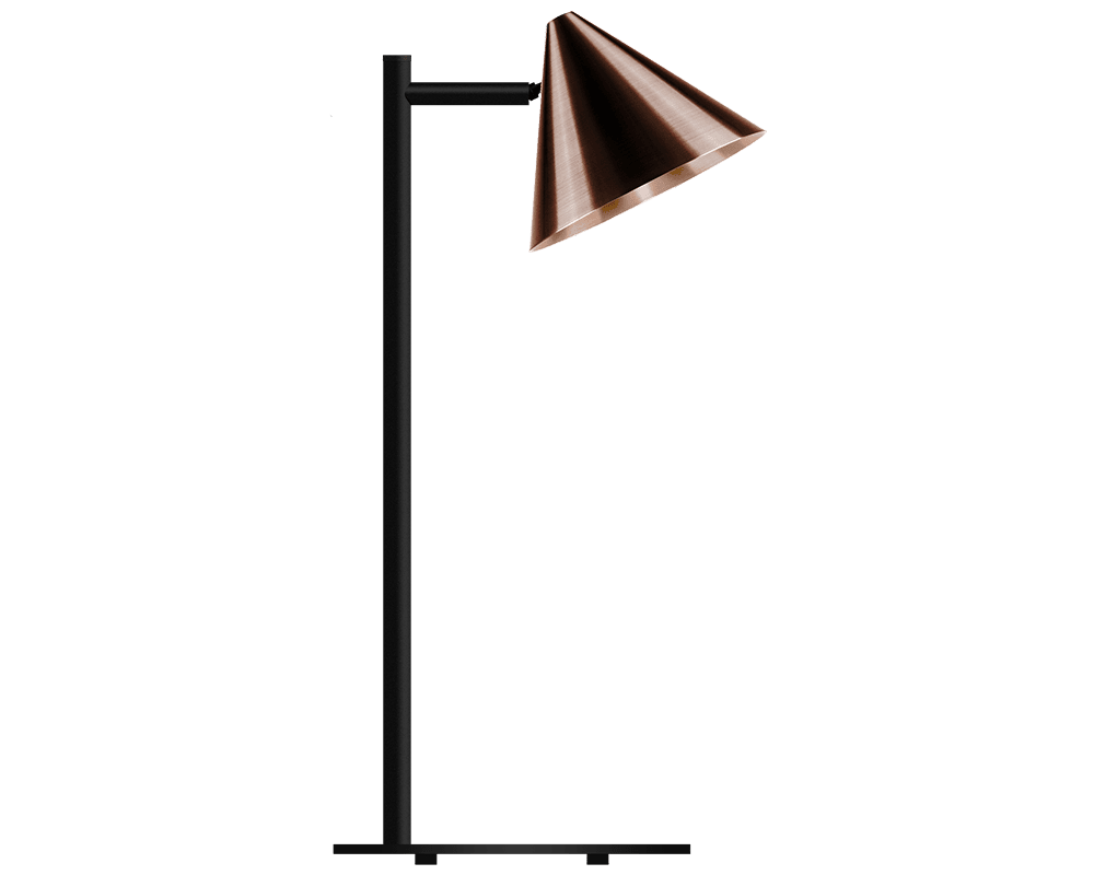 Tratt Micro 57cm Mørk oxideret kobber bordlampe Fra Westal - Funnel er en moderne bordlampe lavet af kobber i en m&oslash;rk oxideret finish.