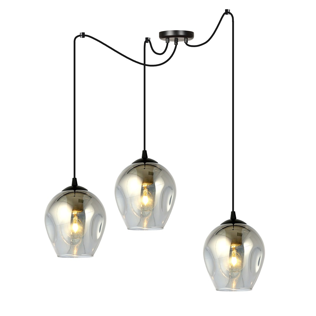 Level 40cm Røgfarvet loftslampe Fra Emibig Lighting - Den er ideel til høje loftsrum og understreger deres moderne karakter og giver samtidig smuk belysning.