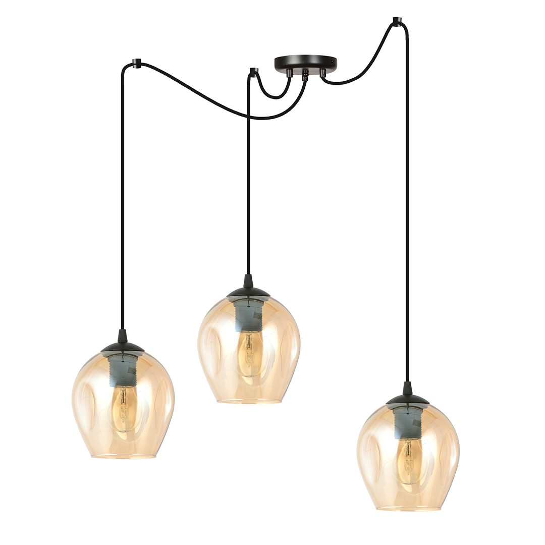 Level 28cm Rav loftslampe Fra Emibig Lighting - Den er ideel til h&oslash;je loftsrum og understreger deres moderne karakter og giver samtidig smuk belysning.