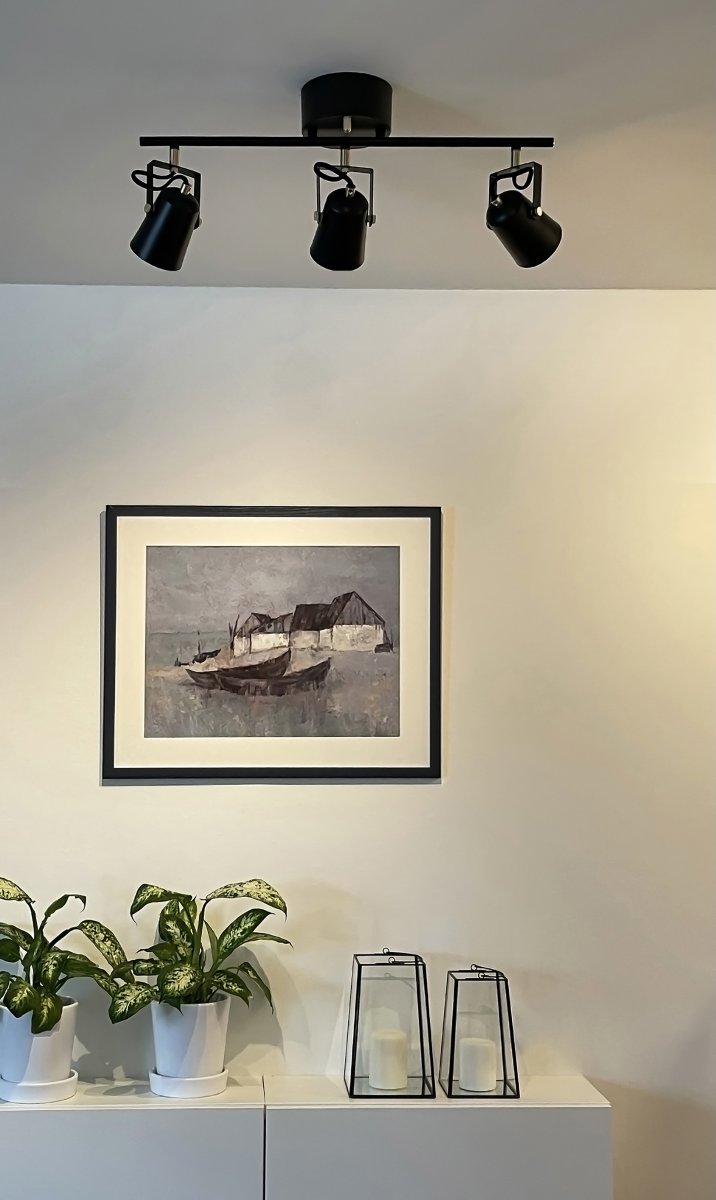 Metz 3 Sort spotlight Fra Aneta Lighting - Metz loftspot i metal.