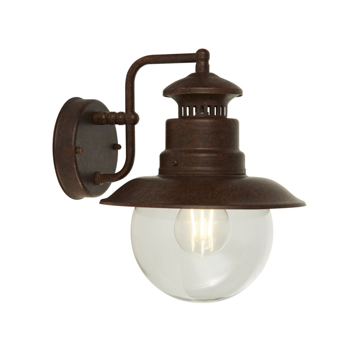 Station Rust udendørslampe Fra Searchlight - Skab en rustik og hjemlig atmosfære med denne klassiske facadelampe i vintage stil.