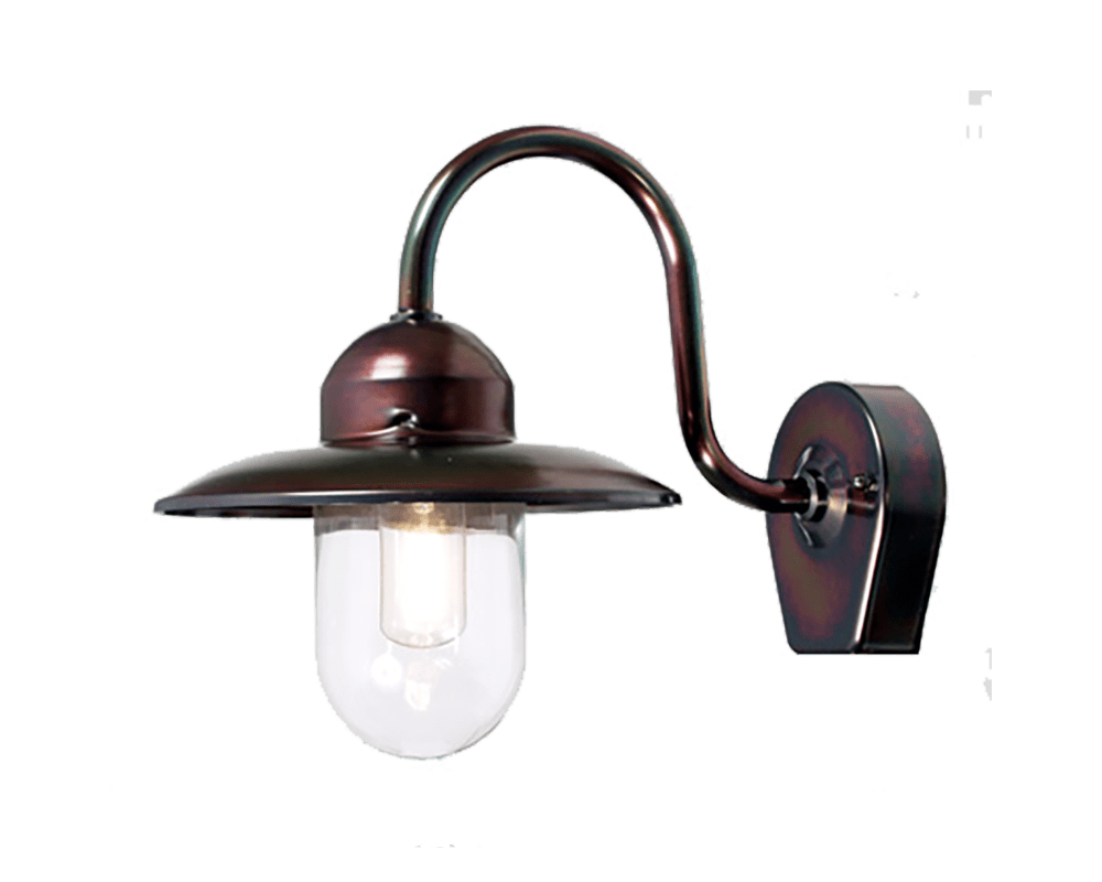 Nisse Oxideret kobber udendørslampe Fra Westal - Den er lavet af oxideret kobber og har en smuk, levende overflade, der ældes med charme over tid.