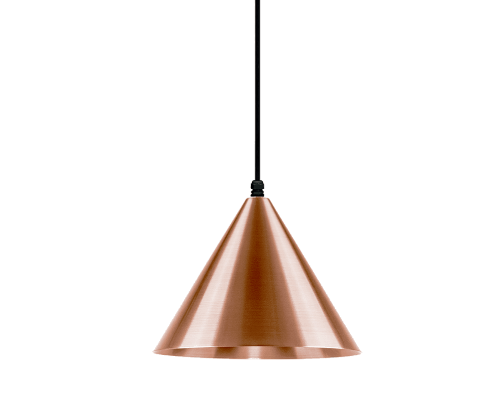 Tratt Ø25 IP44 Rå kobber Fra Westal - Med sin klassiske form og eksklusive kobberfinish er lampen b&aring;de en funktionel lyskilde og en dekorativ indretningsdetalje, der &aelig;ldes smukt med tiden.