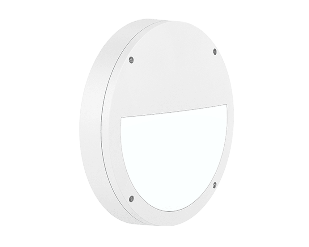 Diploma halv Hvid udendørslampe Fra Westal - Vægarmatur med polycarbonatramme og skærmbeskyttelse.