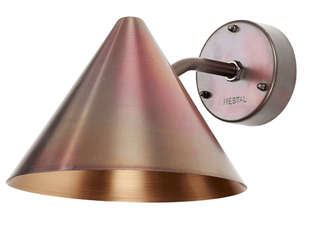 Tratt LED Mørk oxideret kobber udendørslampe Fra Westal - Velegnet til b&aring;de indend&oslash;rs og udend&oslash;rs brug i b&aring;de offentlige og private milj&oslash;er.