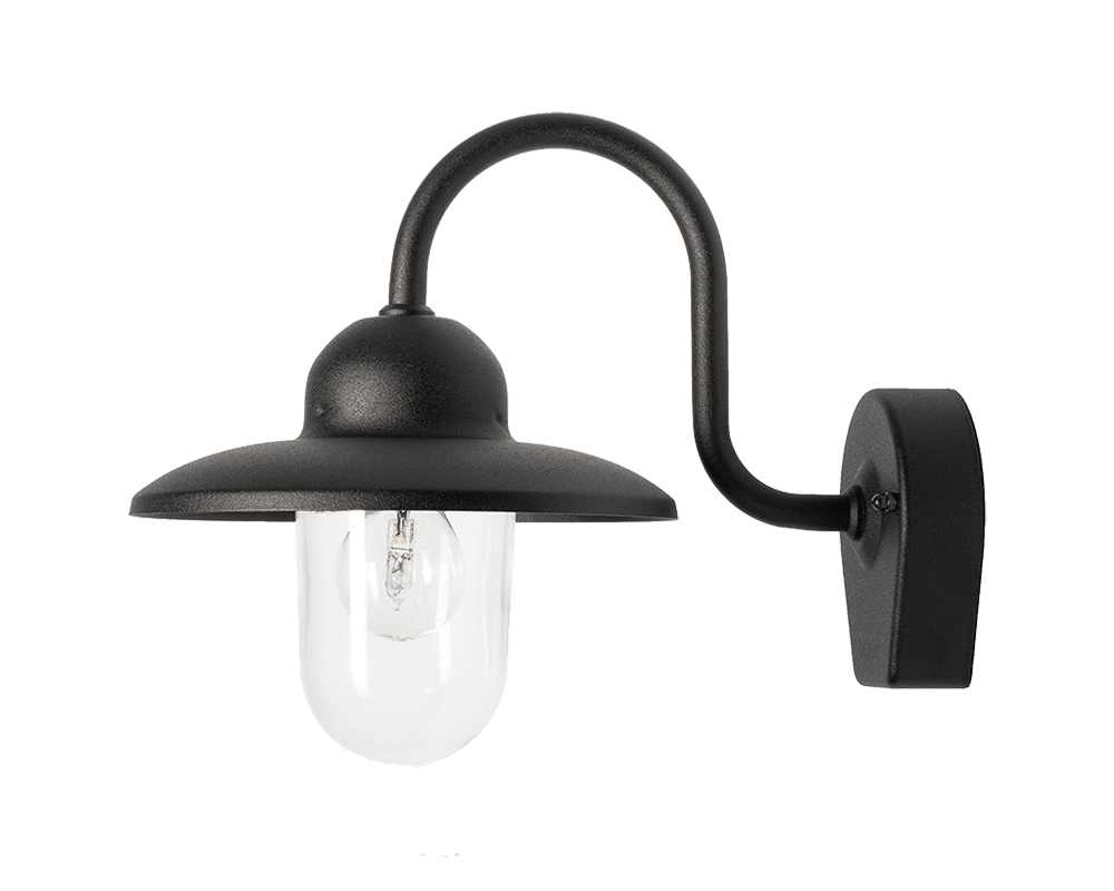 Nisse Sort udendørslampe Fra Westal - Nisee er en klassisk væglampe til udendørs brug, der kombinerer tidløst design med materialer af høj kvalitet.