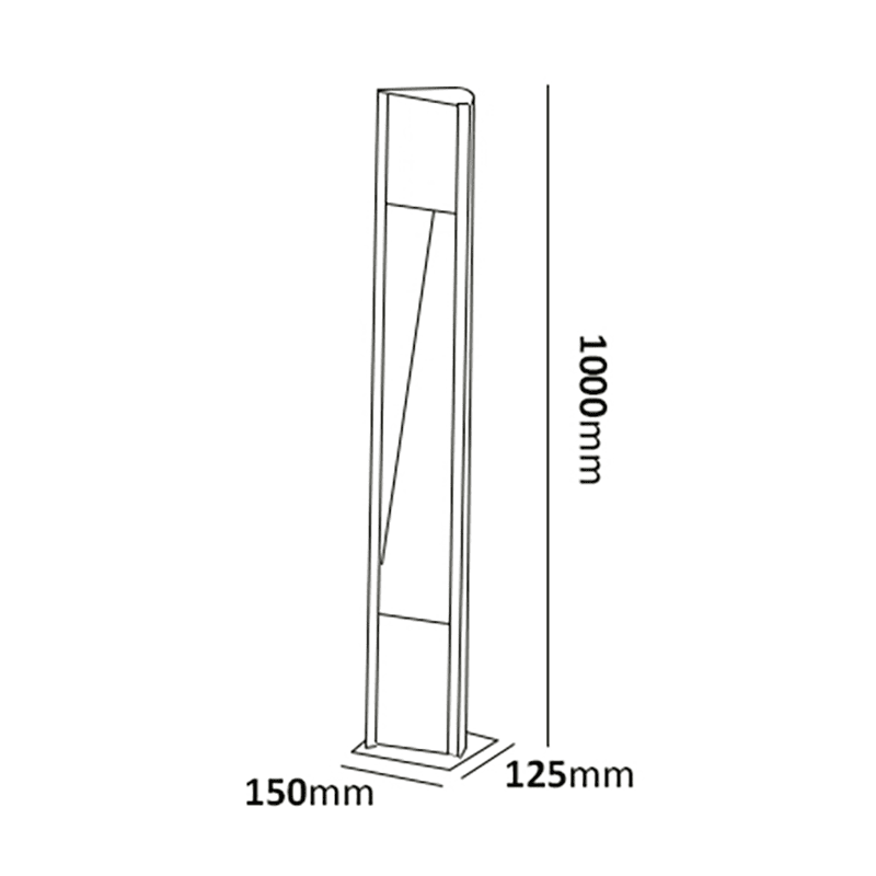Trius 100cm Antracit pullerter Fra Westal - Som tilbehør findes jordankre til indstøbning eller fundamentadaptere til montering i 108mm fundamenter.