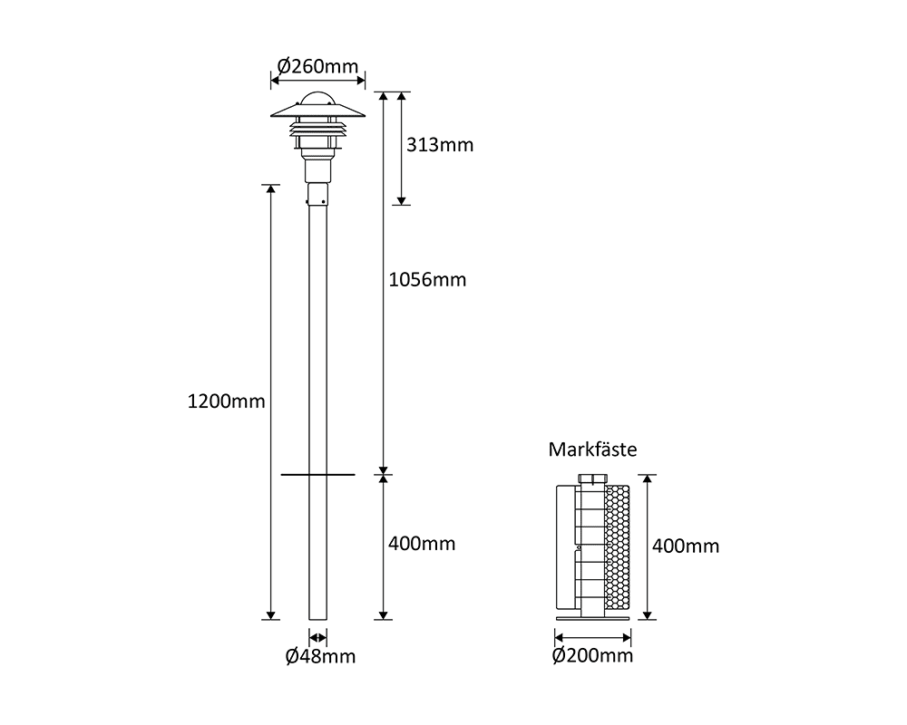Tellus 145cm Sort pullerter Fra Westal - Tellus er en armaturserie, der afhænger af udførelse giver forskellig karakter til villaen, flerfamiliehuset eller sommerhuset.