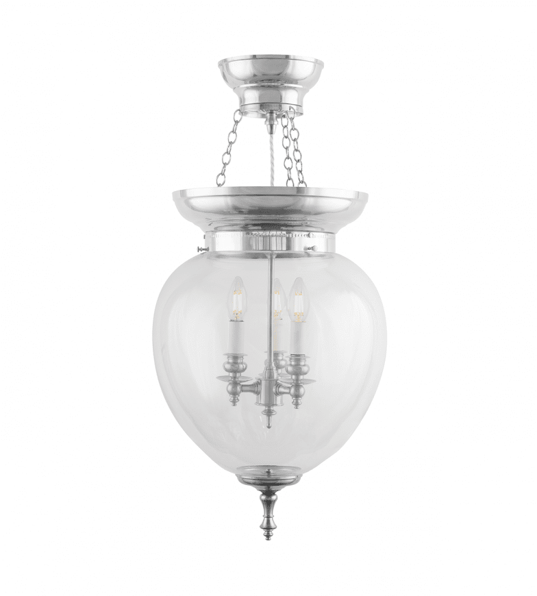 Rydberg Pendant Nikkel Fra Karlskrona lampfabrik - ind med kugleleje fra siden, bor et hul i messingkanten.