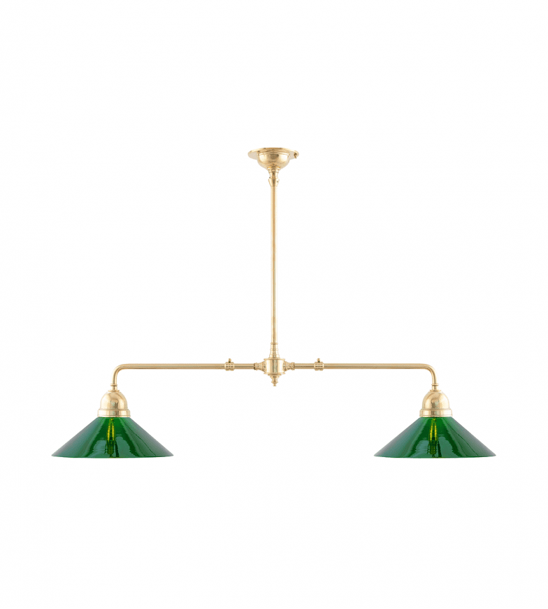 Tegnér Rod Pendant 2x60 Messing Fra Karlskrona lampfabrik - Hvis du vil h&aelig;nge den p&aring;; En loftkrog suppleres i stedet med et loftkrogbeslag [3726J110] og monteringsplade [3726J1/3722J9].
