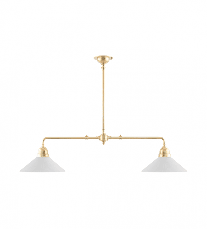 Tegnér Rod Pendant 2x60 Messing Fra Karlskrona lampfabrik - Hvis du vil h&aelig;nge den p&aring;; En loftkrog suppleres i stedet med et loftkrogbeslag [3726J110] og monteringsplade [3726J1/3722J9].