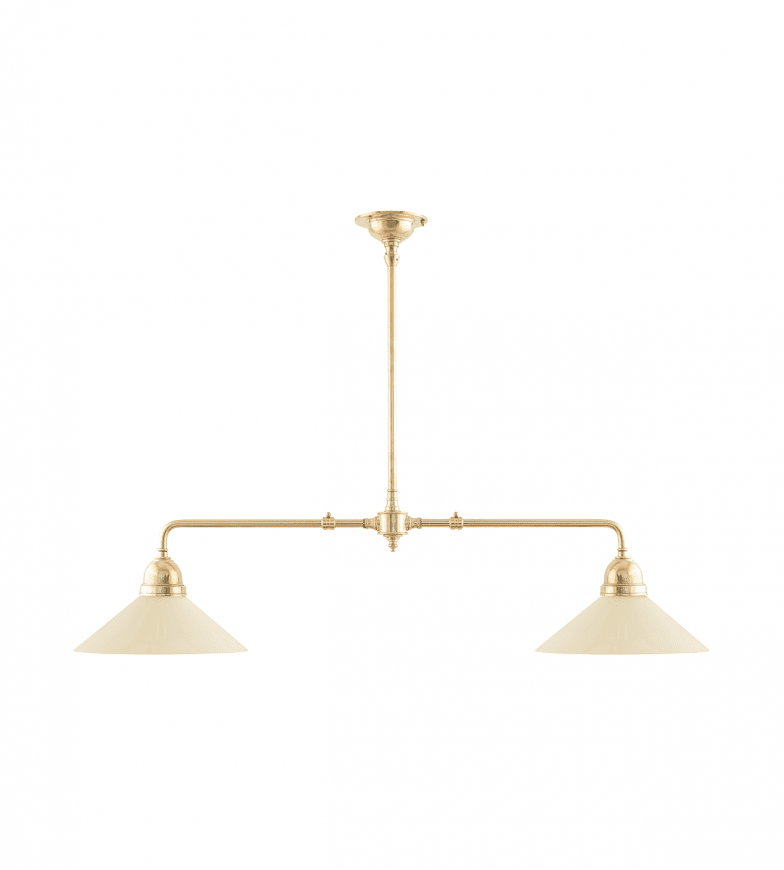 Tegnér Rod Pendant 2x60 Messing Fra Karlskrona lampfabrik - Hvis du vil h&aelig;nge den p&aring;; En loftkrog suppleres i stedet med et loftkrogbeslag [3726J110] og monteringsplade [3726J1/3722J9].