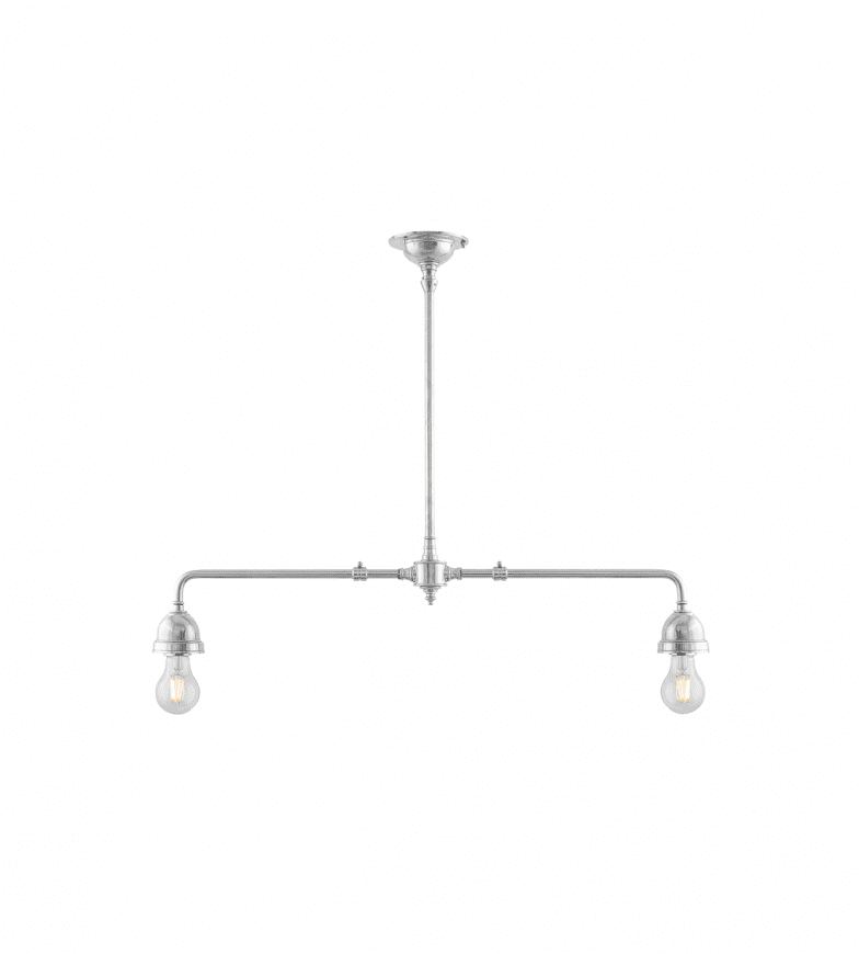 Tegnér Rod Pendant 2x60 Nikkel Fra Karlskrona lampfabrik - Hvis du vil h&aelig;nge den p&aring;; En loftkrog suppleres i stedet med et loftkrogbeslag [3726J110] og monteringsplade [3726J1/3722J9].