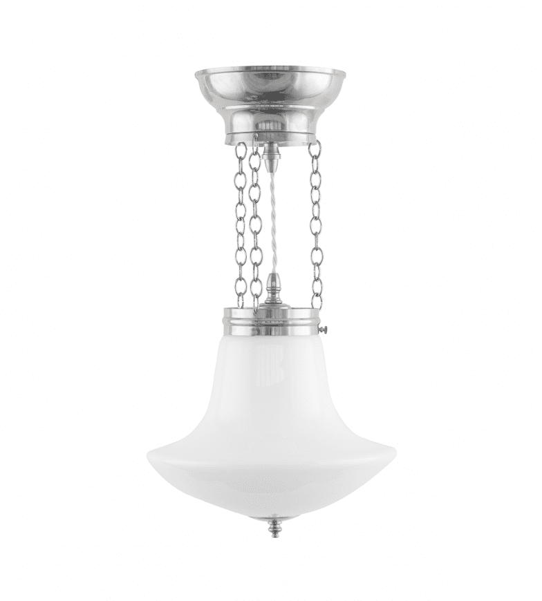 Heidenstam Pendant 100 Nikkel Fra Karlskrona lampfabrik - Kan forlænges op til 100 cm med en pendelforlænger (20cm) og ekstra ledning (80cm).
