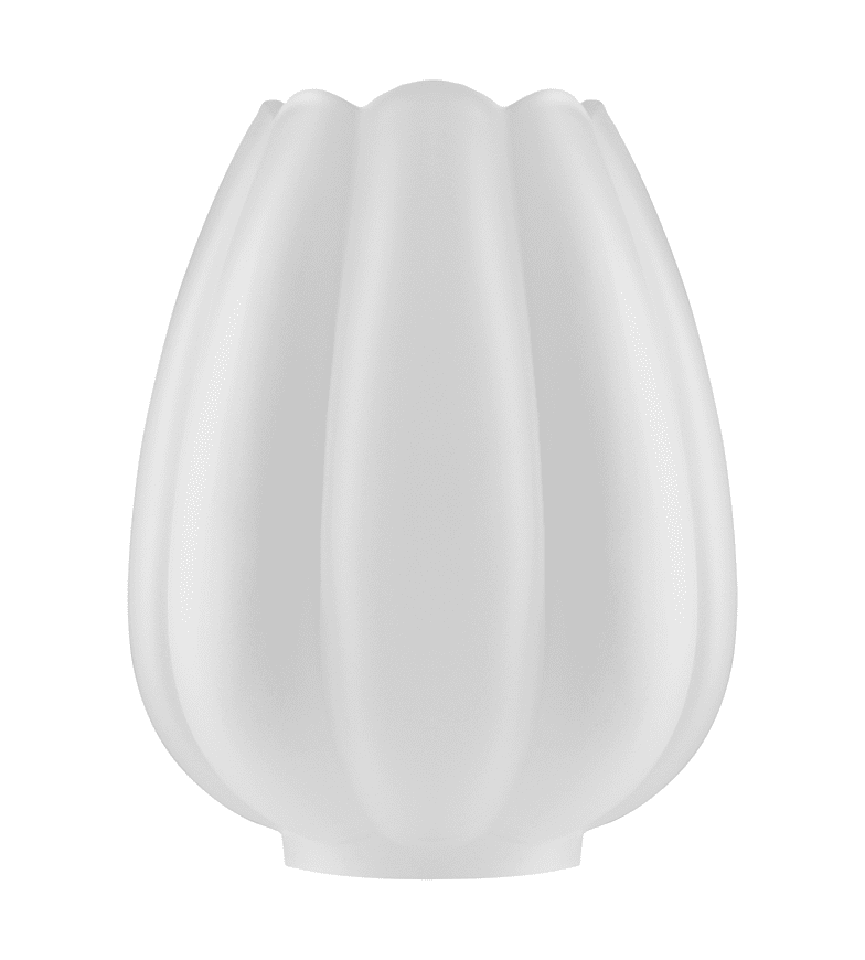 Tulip Glass Shade 70 Mat hvid Fra Karlskrona lampfabrik - Den &oslash;verste kant er h&aring;ndfaset for at give den korrekte b&oslash;lgede tulipanform.