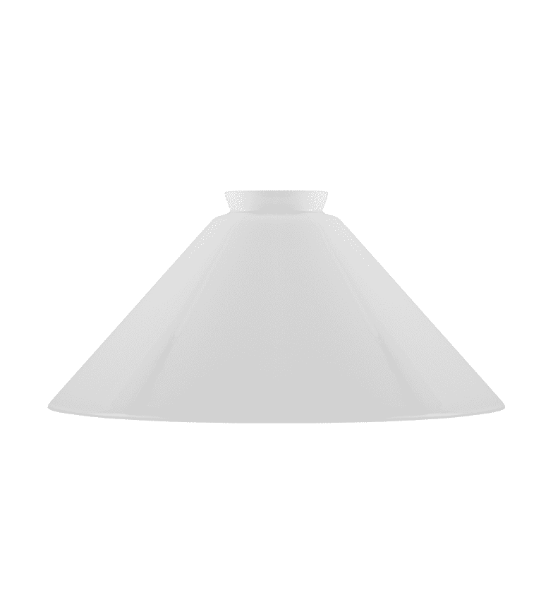 Tall Schoolhouse Glass Shade 60/250 Hvid Fra Karlskrona lampfabrik - En klassisk "skomager&auml;rm" hvis form er forblevet den samme, siden de første elektrificerede vedhæng med ledning kom på banen.