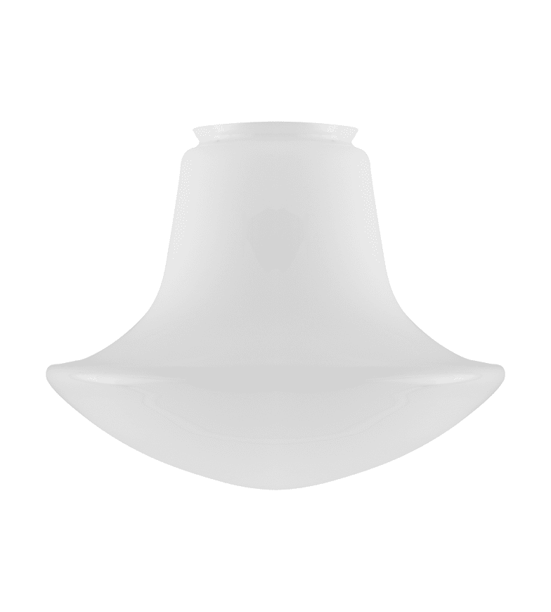 Baluster-Shaped Glass Shade 100/280 Hvid Fra Karlskrona lampfabrik - Har 10 mm hul i bunden til skærmknop (bemærk at skærmknappen bestilles separat).