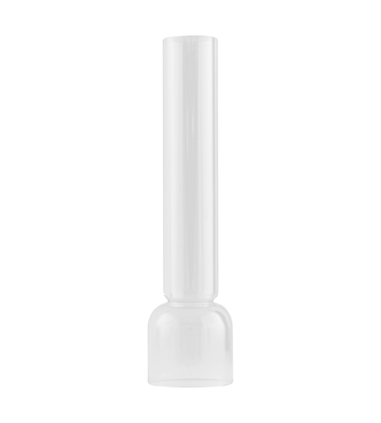 Zoom billede af Lamp Chimney 14''' - short Gennemsigtig Fra Karlskrona lampfabrik - Runde br&aelig;ndere er lavet af varmebestandigt borosilikatglas.
