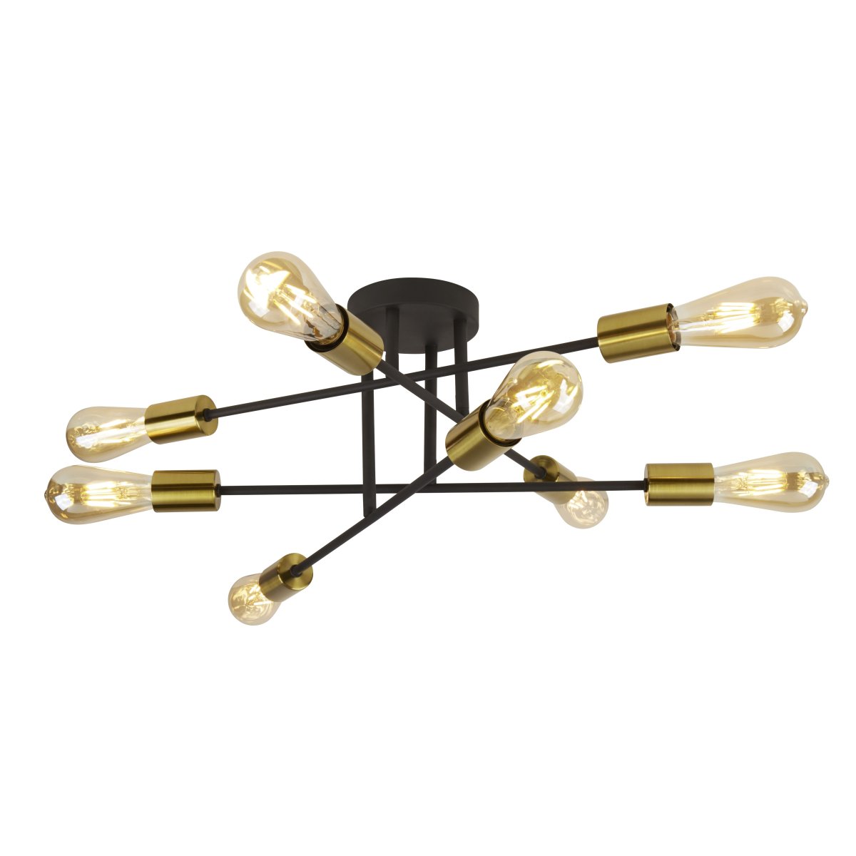 Armstrong Ø64 Sand sort plafond Fra Searchlight - Armstrong loftslampe med otte lyspunkter kombinerer moderne og industrielt design, der passer til b&aring;de moderne og traditionelle hjem.