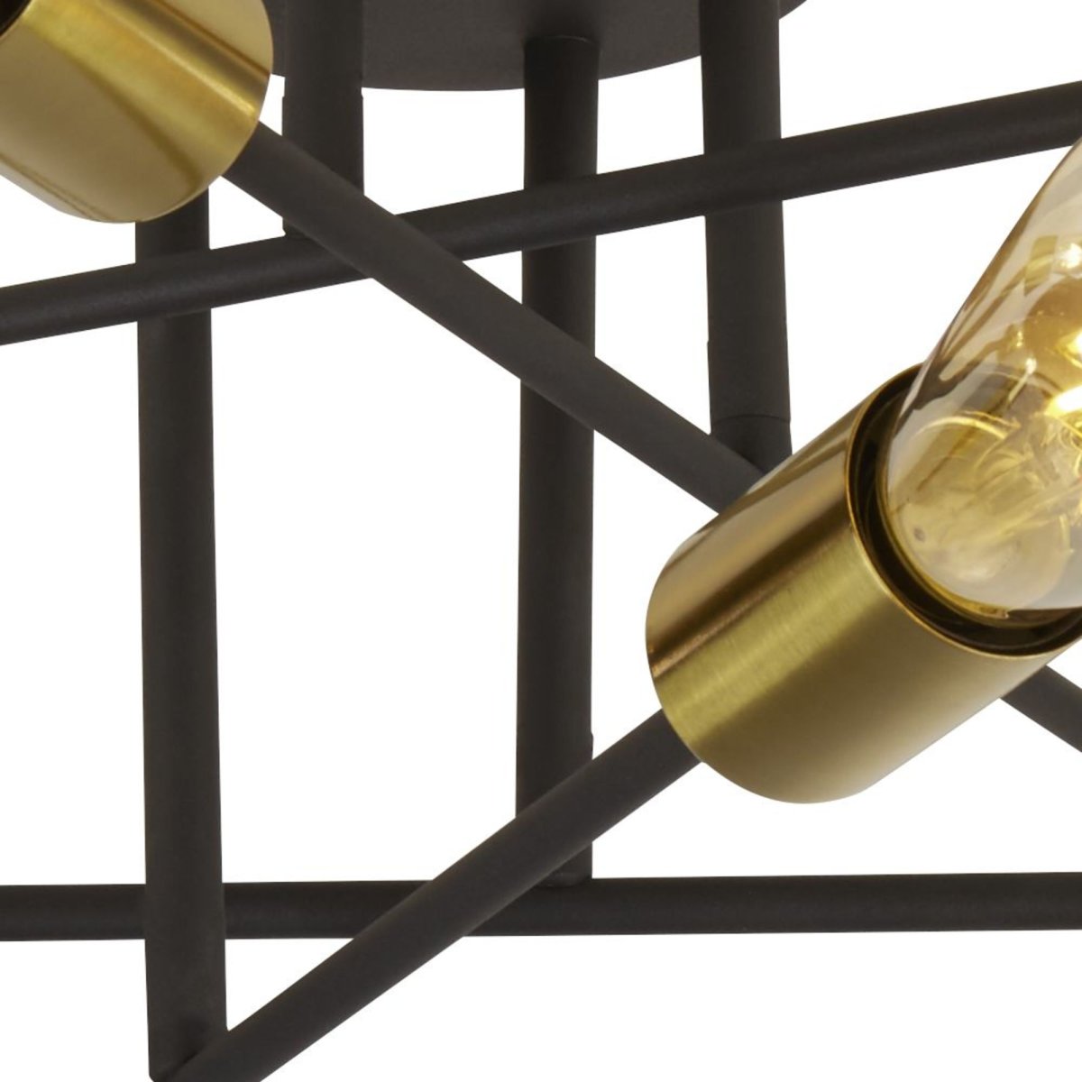 Armstrong Ø64 Sand sort plafond Fra Searchlight - Armstrong loftslampe med otte lyspunkter kombinerer moderne og industrielt design, der passer til b&aring;de moderne og traditionelle hjem.