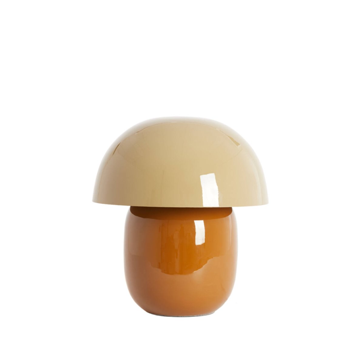 Mimosa 34cm Brun bordlampe Fra Light & Living - Den har en varm farvekombination med en sandfarvet sk&aelig;rm og en brun base, der skaber et bl&oslash;dt og harmonisk udtryk.