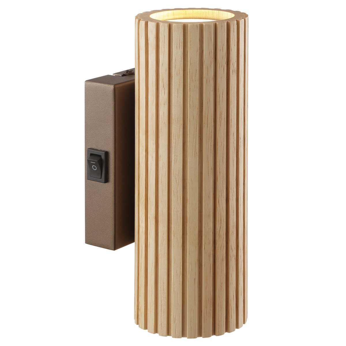 Lakewood 20cm Brun væglampe Fra Brilliant - Det aflange design spreder lyset både op og ned langs væggen og skaber en dekorativ lyseffekt i rummet.