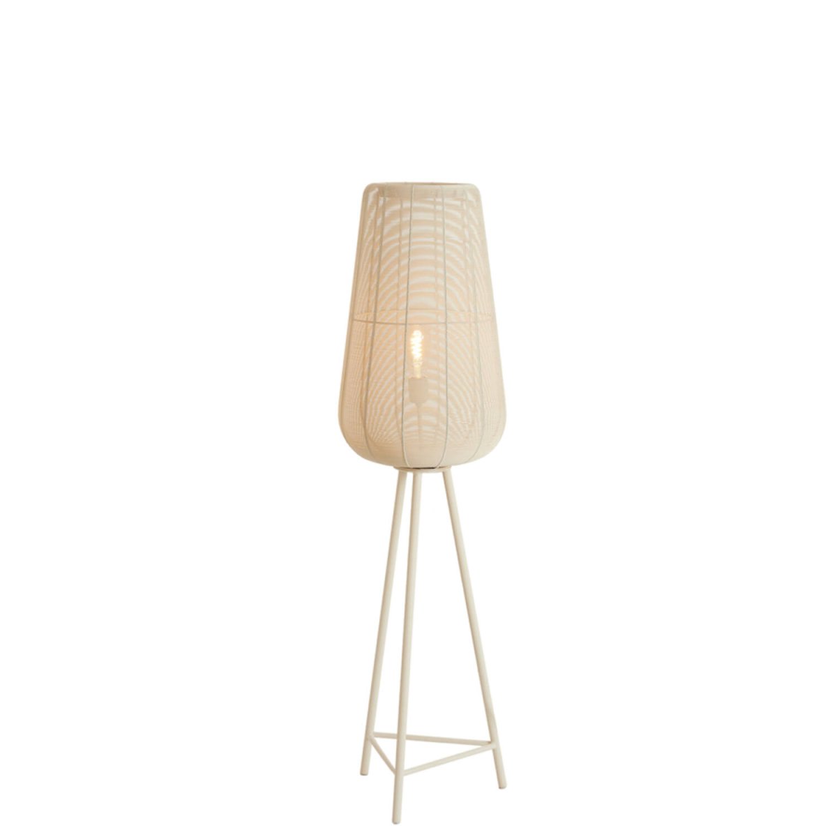 Adeta 135cm Cremet hvid gulvlampe Fra Light & Living - 