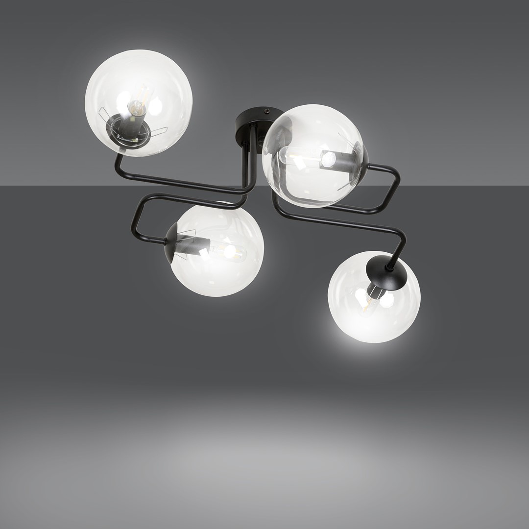 Brendi 55cm Gennemsigtig plafond Fra Emibig Lighting - Brendi er en serie af loftslamper, der passer perfekt i b&aring;de moderne og mere traditionelle interi&oslash;rer.