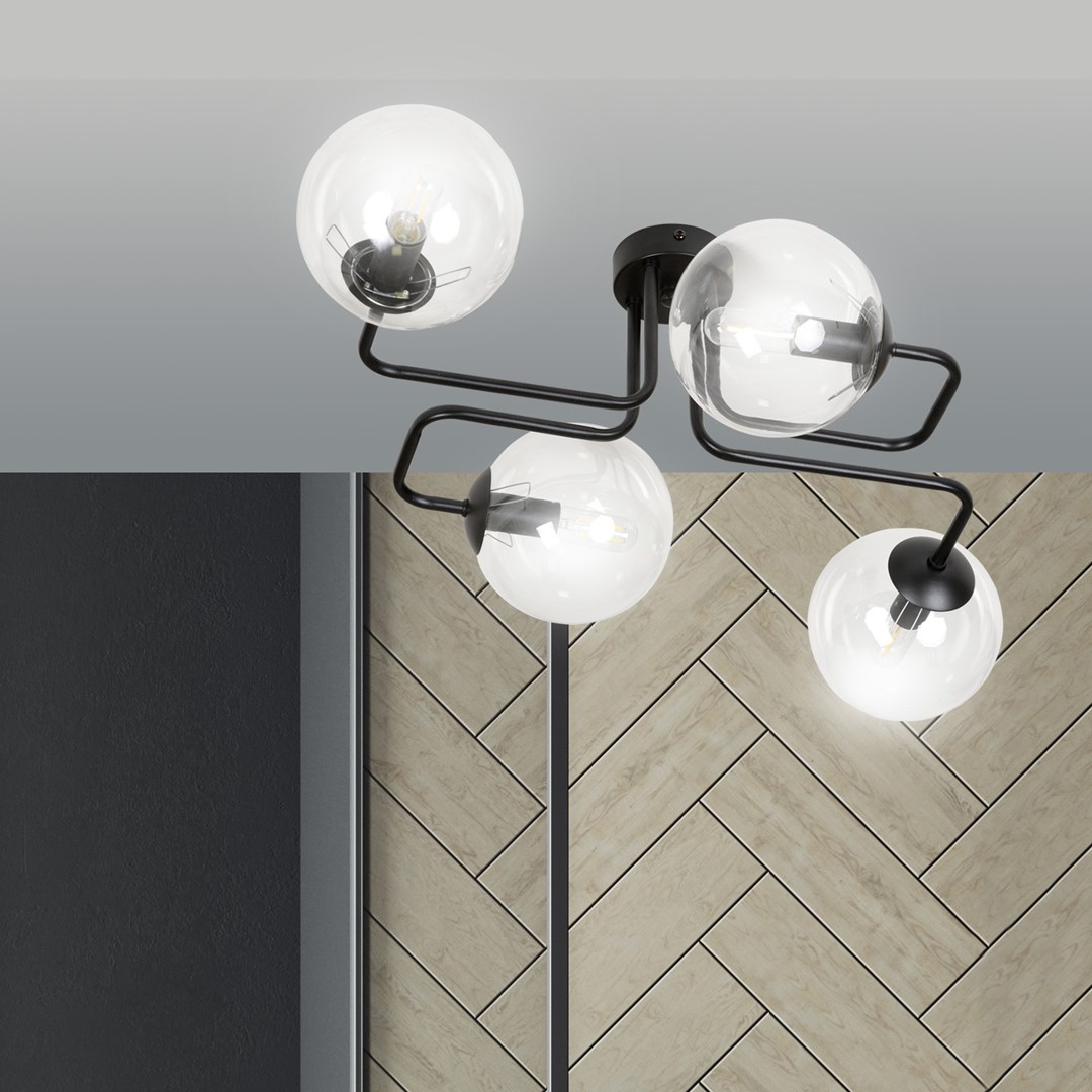 Brendi 55cm Gennemsigtig plafond Fra Emibig Lighting - Brendi er en serie af loftslamper, der passer perfekt i b&aring;de moderne og mere traditionelle interi&oslash;rer.