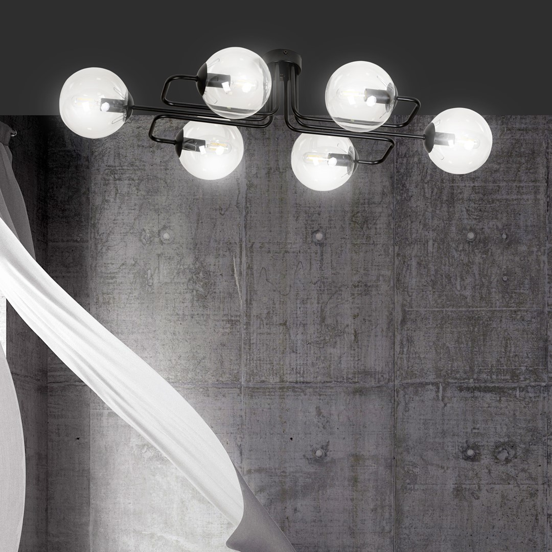 Brendi 93cm Gennemsigtig plafond Fra Emibig Lighting - Brendi er en serie af loftslamper, der passer perfekt i b&aring;de moderne og mere traditionelle interi&oslash;rer.
