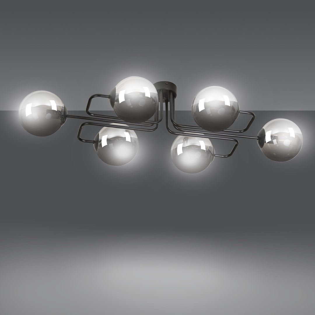 Brendi 93cm Røgfarvet plafond Fra Emibig Lighting - Brendi er en serie af loftslamper, der passer perfekt i b&aring;de moderne og mere traditionelle interi&oslash;rer.