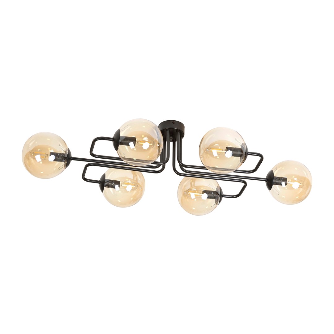 Brendi 93cm Rav plafond Fra Emibig Lighting - Brendi er en serie af loftslamper, der passer perfekt i b&aring;de moderne og mere traditionelle interi&oslash;rer.