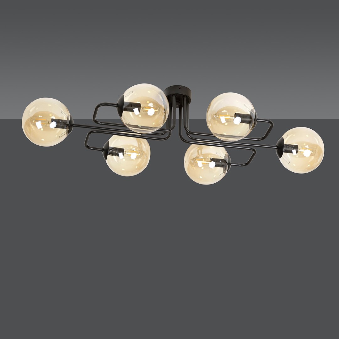 Brendi 93cm Rav plafond Fra Emibig Lighting - Brendi er en serie af loftslamper, der passer perfekt i b&aring;de moderne og mere traditionelle interi&oslash;rer.