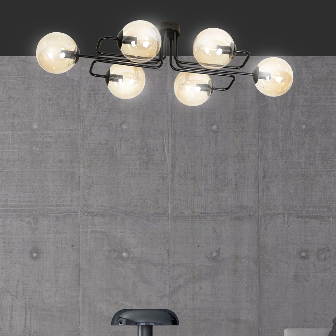 Brendi 93cm Rav plafond Fra Emibig Lighting - Brendi er en serie af loftslamper, der passer perfekt i b&aring;de moderne og mere traditionelle interi&oslash;rer.