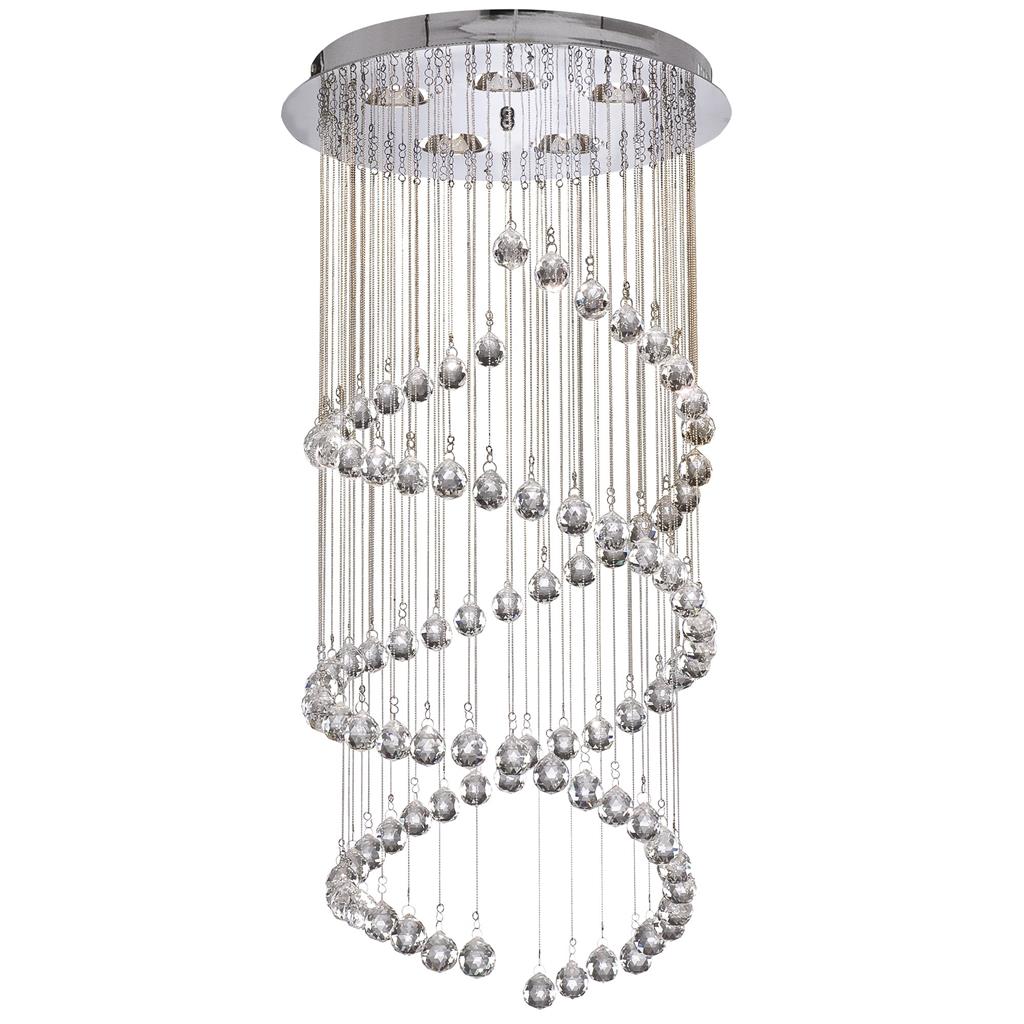 Hallway Ø40 Krom loftslampe Fra Searchlight - De funklende prismer reflekterer lyset smukt og giver et levende og luksuriøst lysspil i rummet, perfekt til dem, der ønsker at skabe et ægte blikfang.