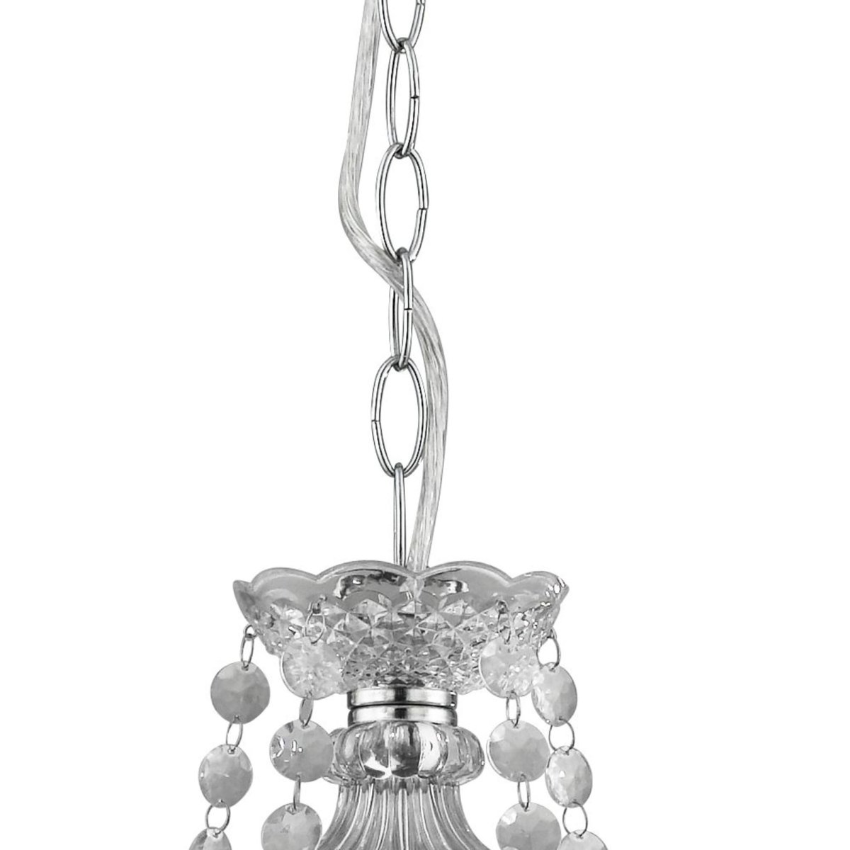Marie Therese Ø55 Klar loftslampe Fra Searchlight - Det traditionelle design, med et moderne touch, er luksuriøst dekoreret med klare glasdråber og perler og har buede arme og glasdetaljer, der skaber et glamourøst omdrejningspunkt i ethvert interiør.