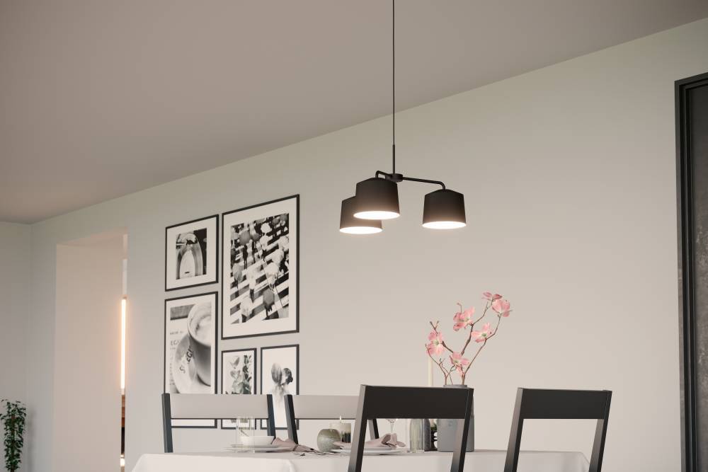 Caguanes Ø66 Sort loftslampe Fra Eglo - Det rene design gør lampen perfekt til både moderne og klassiske hjem.