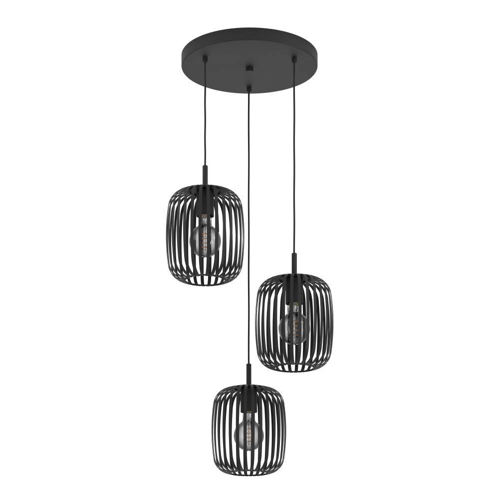 Romazzina Ø46 Sort loftslampe Fra Eglo - Denne stilfulde pendel med tre justerbare lyskilder i et moderne design er et perfekt valg for dem, der ønsker at give rummet en unik karakter.